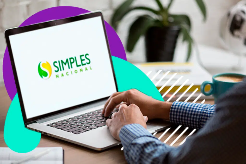 Código de acesso do Simples Nacional sendo gerado no portal oficial com CNPJ e documentos fiscais de empresa brasileira.