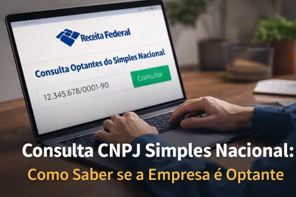 Consulta CNPJ Simples Nacional no portal da Receita Federal para verificar se empresa é optante