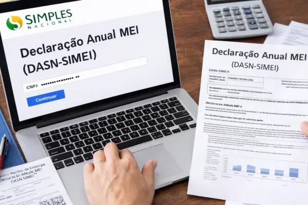 Declaração Anual MEI DASN-SIMEI sendo preenchida no portal do Simples Nacional
