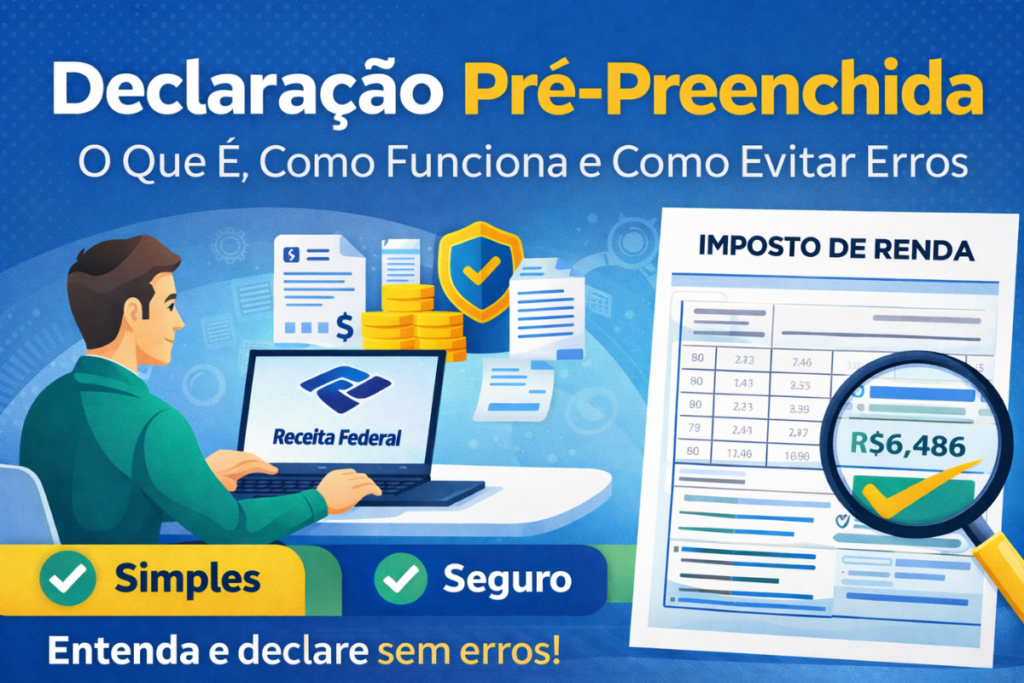 Declaração pré-preenchida do imposto de renda explicando como funciona e como evitar erros na declaração
