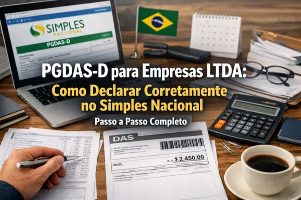 Declaração do PGDAS-D para empresas LTDA sendo realizada no Simples Nacional