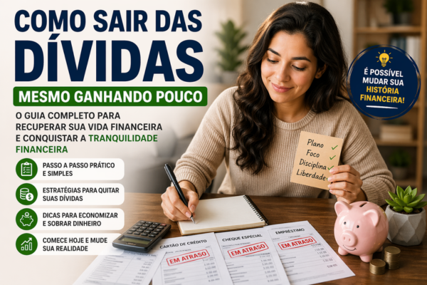 Pessoa analisando como sair das dívidas mesmo ganhando pouco para sair das dívidas