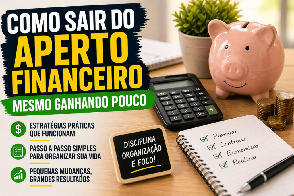 Como sair do aperto financeiro mesmo ganhando pouco com organização e planejamento financeiro