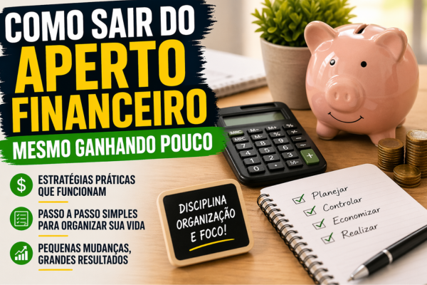 Como sair do aperto financeiro mesmo ganhando pouco com organização e planejamento financeiro