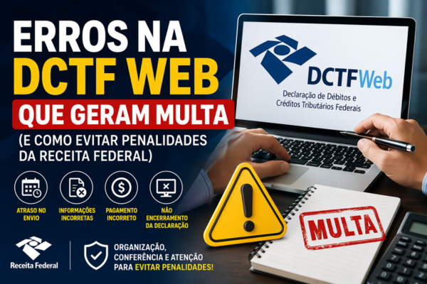 Imagem ilustrativa sobre erros na DCTF Web que geram multa e como evitar penalidades da Receita Federal