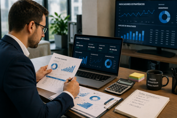 Funções do controller na prática empresarial com análise financeira, relatórios e indicadores de desempenho