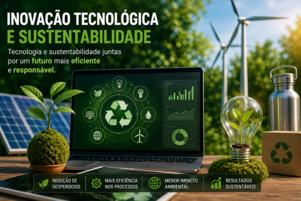 Inovação tecnológica e sustentabilidade com energia renovável, reciclagem, eficiência energética e soluções ambientais inteligentes