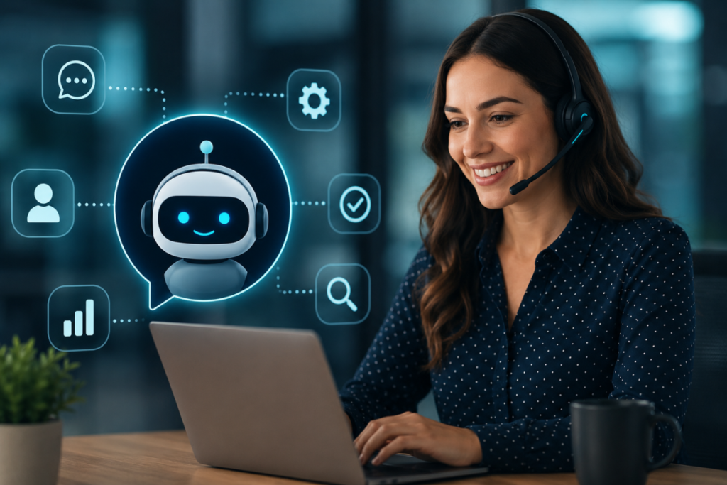 Inteligência artificial no atendimento ao cliente com assistente virtual e atendente humana