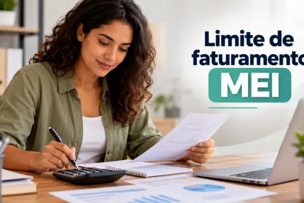 Microempreendedor consultando o limite de faturamento do MEI em 2026 e organizando as receitas do negócio.